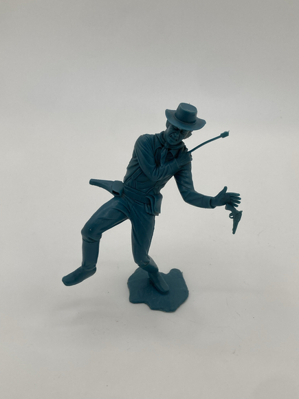 Vintage Marx Western Cowboy Plastic Figure – Blue 1960s Toy Soldier - Picture 1 of 5